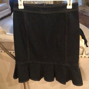 Ann Taylor, denim skirt with ruffle